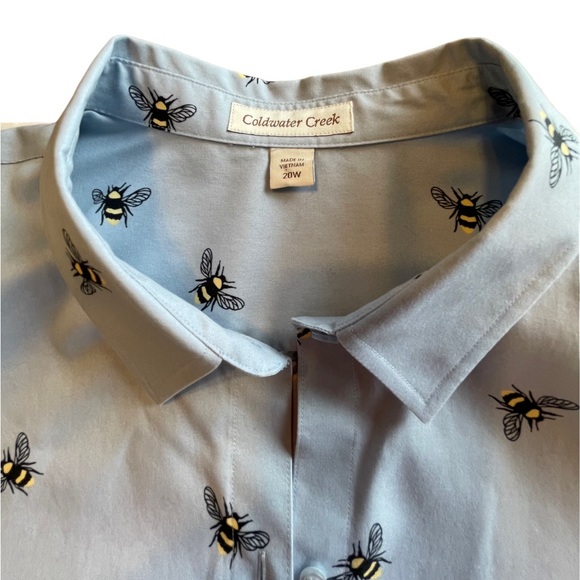 COLDWATER CREEK PLUS 20W, 3/4 SLEEVE BUMBLE BEE BLOUSE, EX. COND. - Picture 4 of 7